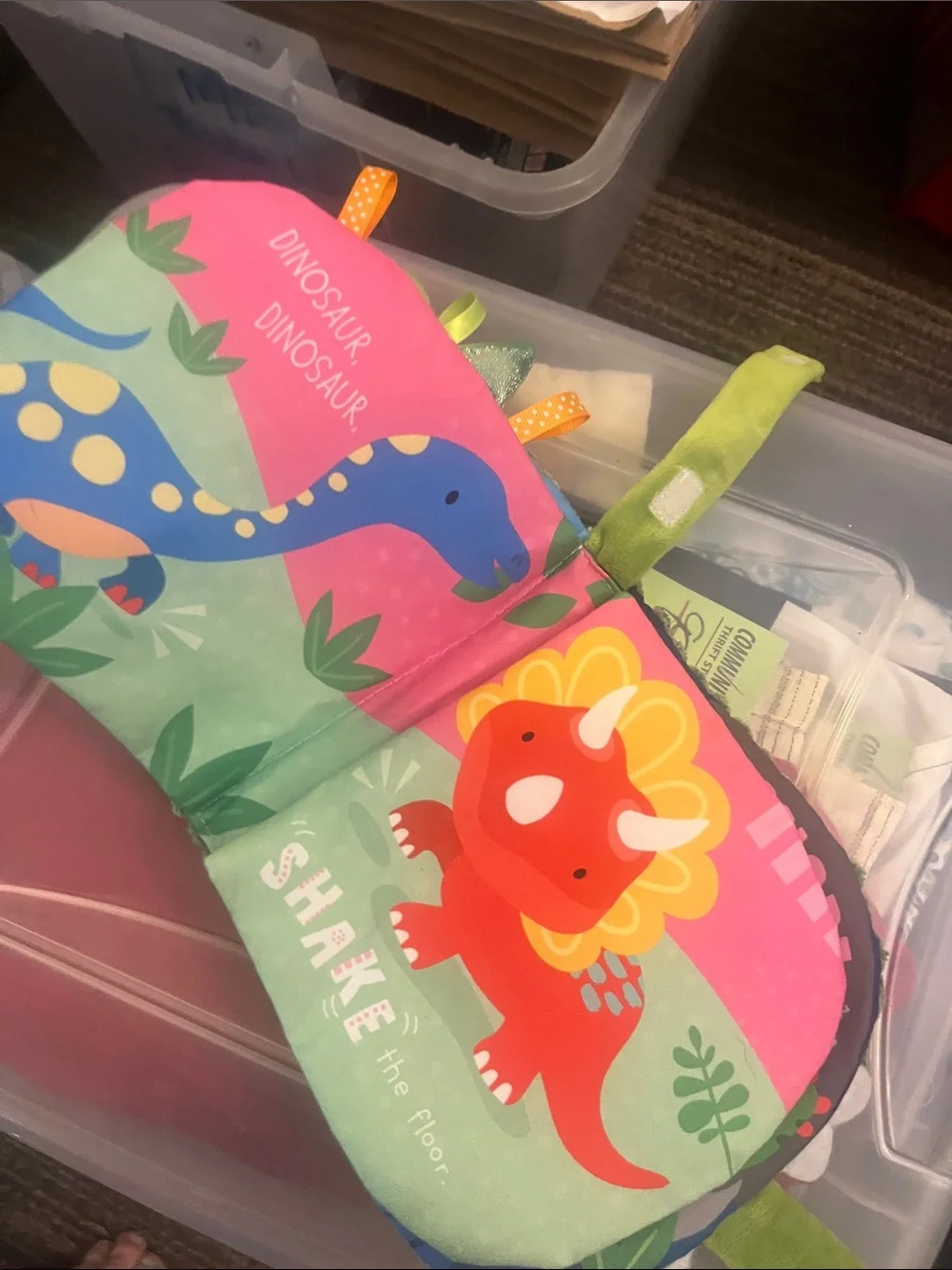 Sensory Snug-gable Dinosaur Hand puppet soft Book 151